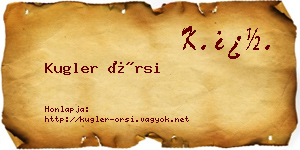 Kugler Örsi névjegykártya